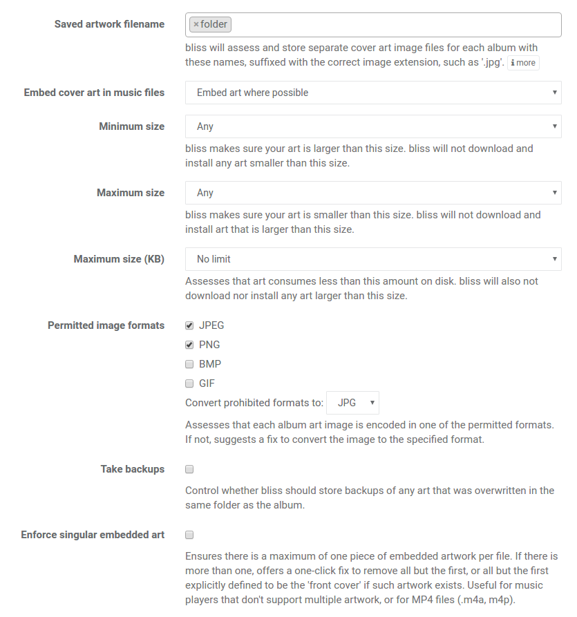 Settings after configuration for AURALiC Aries Lightning Server