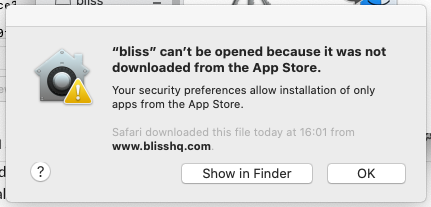 Right click the 'bl' app
