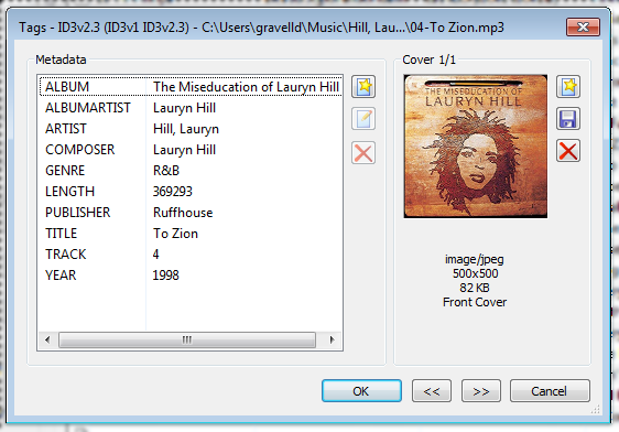 MP3Tag showing converted JPEG artwork