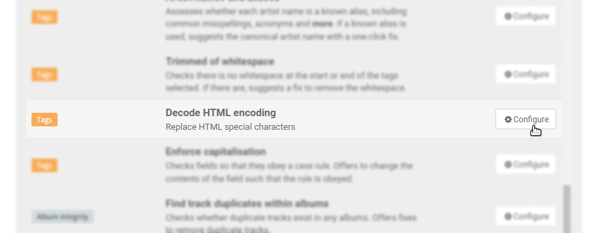 adding html rule to settings