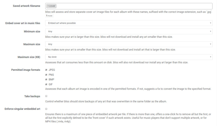 More cover art settings