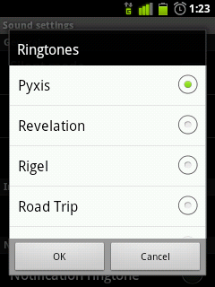 The original list of ringtones