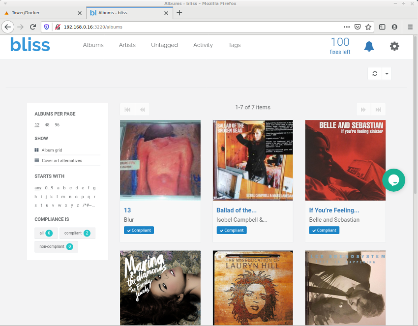 The bliss web interface