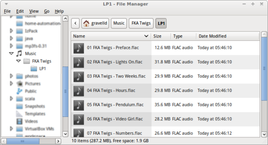 File and folder structure of a Murfie download