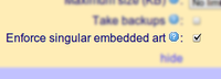 Enforce singular embedded artwork setting