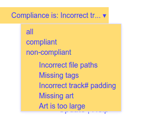 Compliance type filter