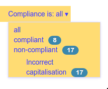 Count of compliance states