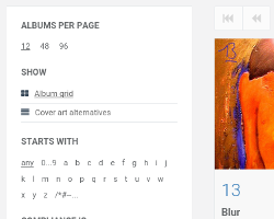 Album overview filter