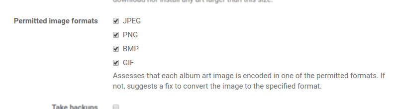 JPEG, PNG, BMP and GIF image formats permitted