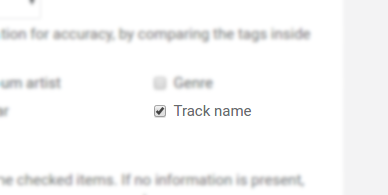 Enabling track name correction