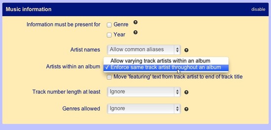 Enable track artist consolidation