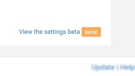 Link to view the settings beta