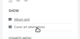 Show cover art alternatives