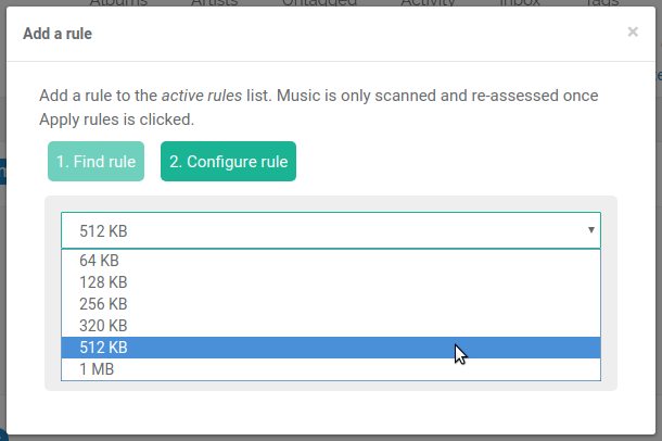 Max data size rule for Cowon