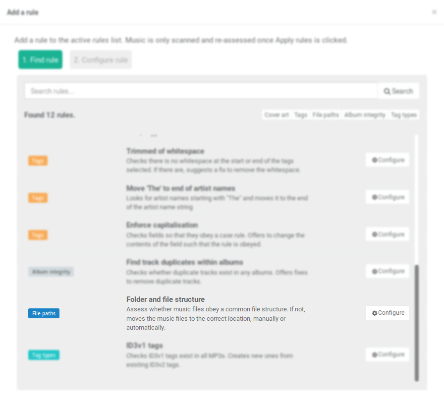 Music file organisation rule - simple view