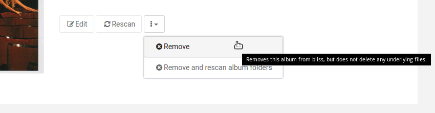 Removing an album from bliss