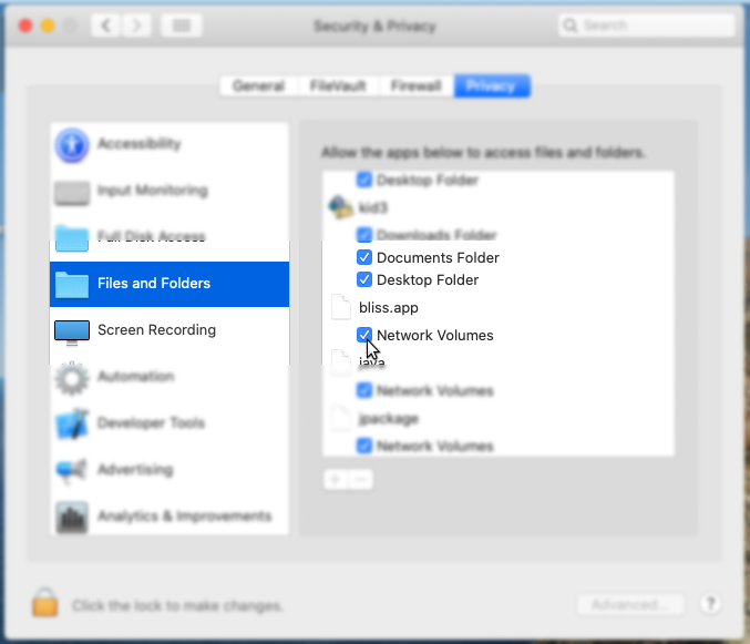 Enabling Network Volume access for bliss