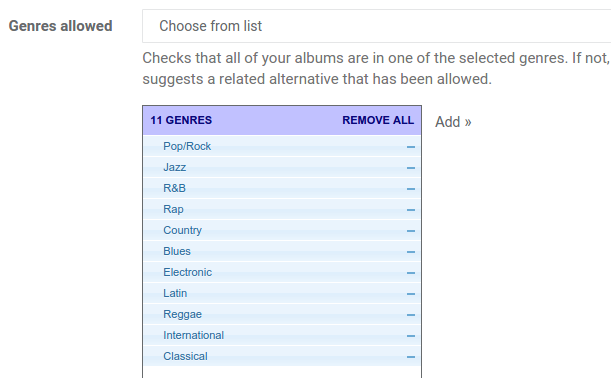 Consolidate audiophile genres